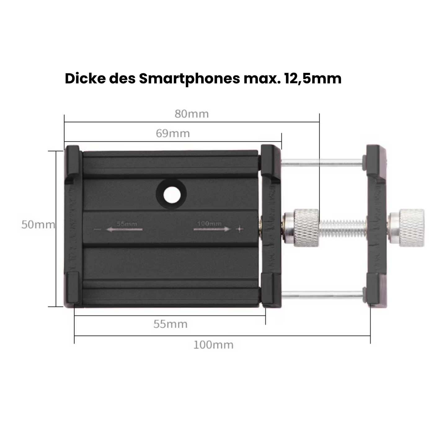 Universal 2.0 Halterung für Bosch SmartphoneHub / COBI.Bike E-Bike – Handyhalter Adapter mit Hochkant- und Querformat-Funktion