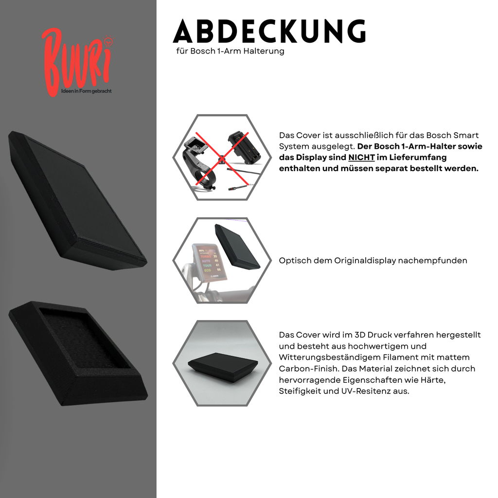 Abdeckung Schutz Display Cover Kappe Deckel Bosch KIOX 300 500 1-Arm Halterung