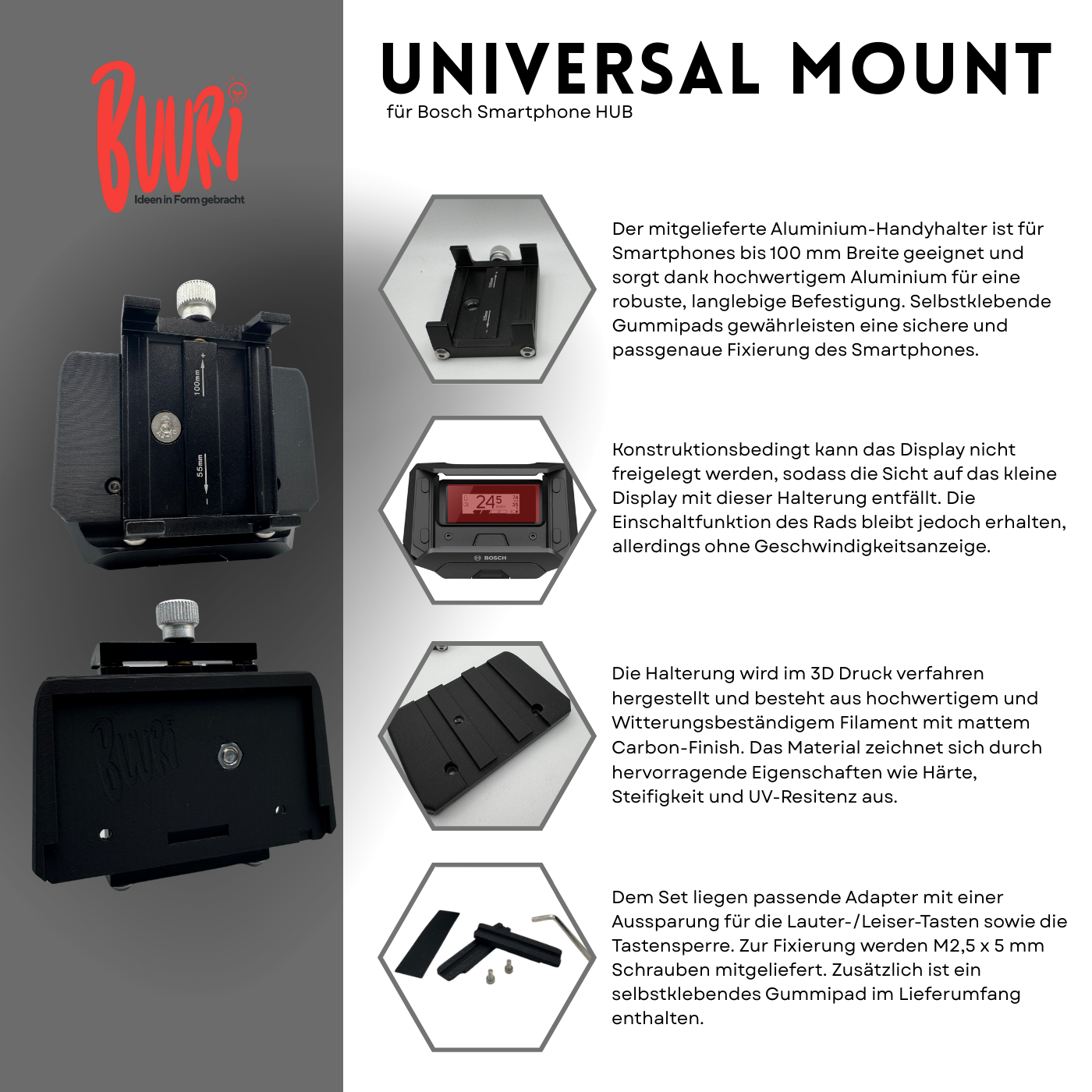 Handy-Halterung Bosch Smartphone HUB COBI BOSCH Universal Mount